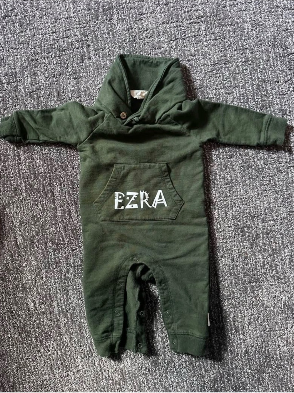 Burt's Bees Baby One Piece - Personalized Ezra Name